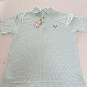 Peter Millar Men’s Summer Comfort Mint Green Print Polo Small NWT